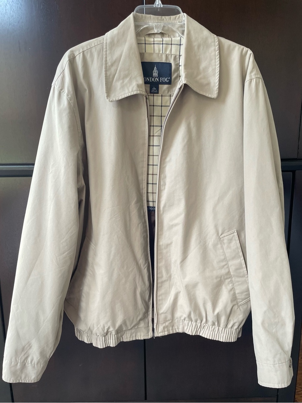 London Fog Men's Beige Harrington Golf Jacket